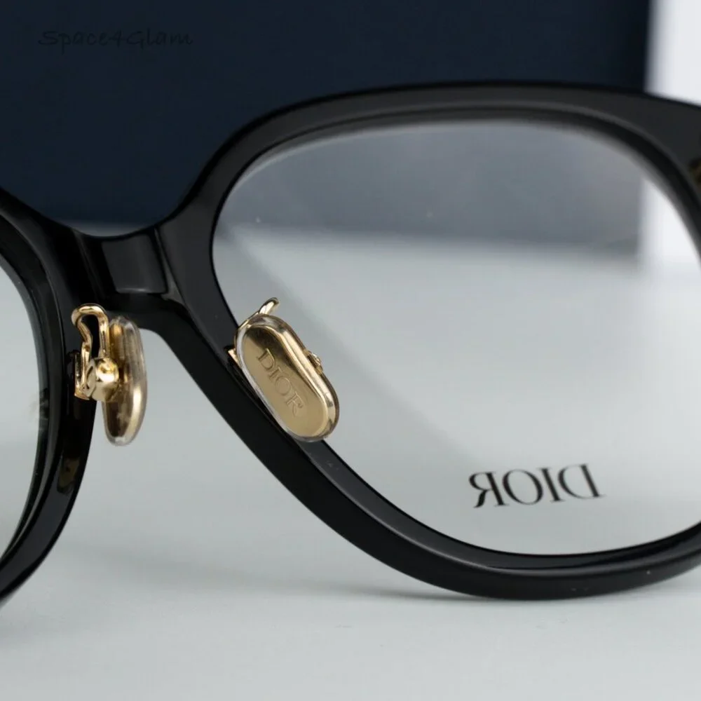 BRAND NEW Dior LAPARISIENNEDIORO S3F 1000 Black Blue Demo Women Round Eyeglasses